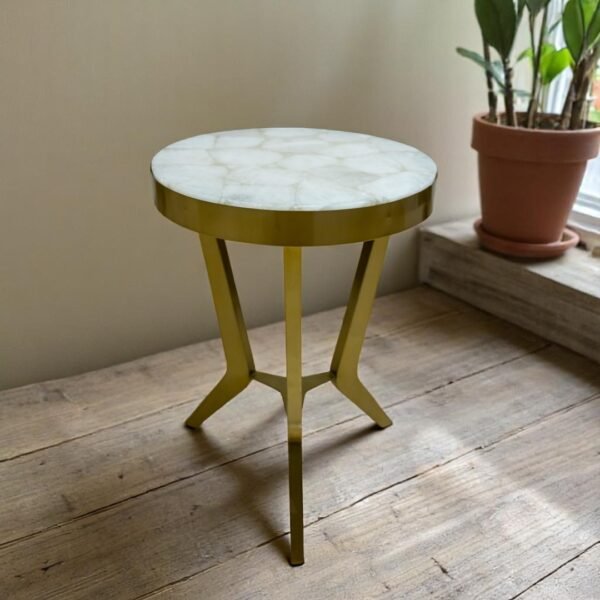 Marble & Gold Accent Table, taksh homes