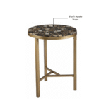 Taksh homes, round table, Black Agate Stone Table