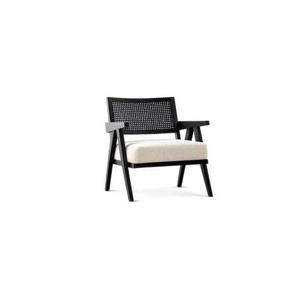 Noir Cane Lounge Chair hand-woven cane dining chair – Taksh Homes