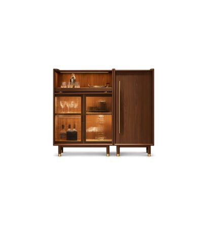 Harbor Display Bar Cabinet hand-woven cane bar cabinet (alternate variant) – Taksh Homes