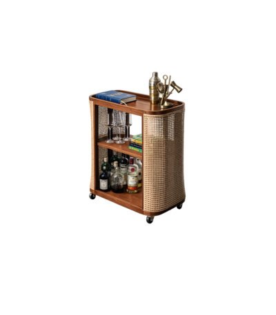 Cavaro Bar Cabinet Cart premium fabric bar trolley – Taksh Homes