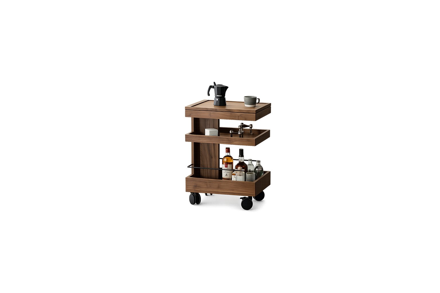 Zentro Tier Bar Cart premium fabric bar trolley – Taksh Homes Zentro Tier Bar Cart premium fabric bar trolley – Taksh Homes