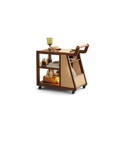 Cavira Bar Trolley premium fabric bar trolley – Taksh Homes