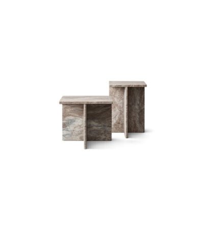 Stone Block Nest Tables natural stone side table – Taksh Homes