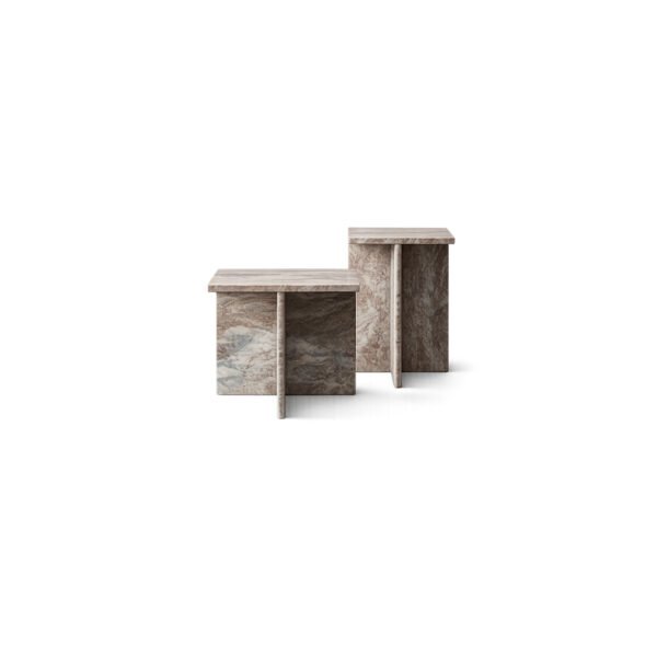 Stone Block Nest Tables natural stone side table – Taksh Homes
