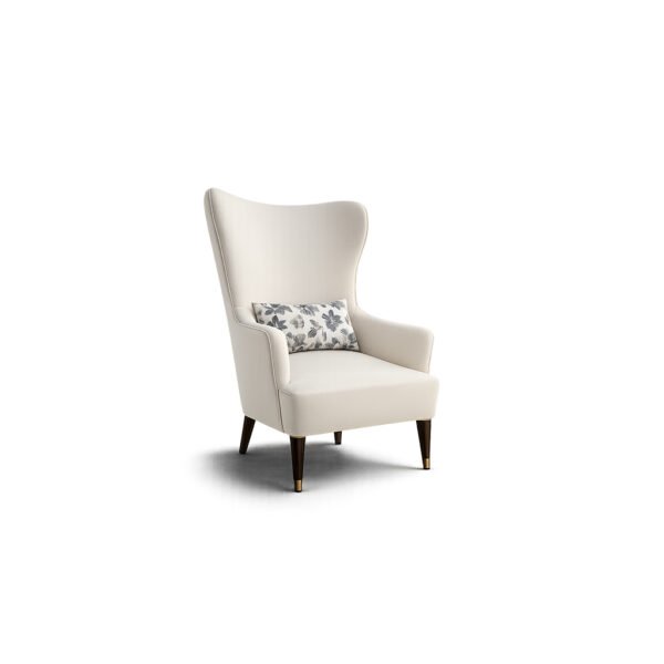 Aurelia Wing Chair premium fabric high-back chair – Taksh Homes