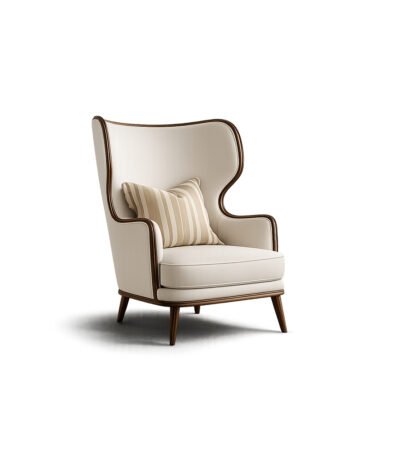 Elysian Dining Chair premium fabric high-back chair – Taksh Homes