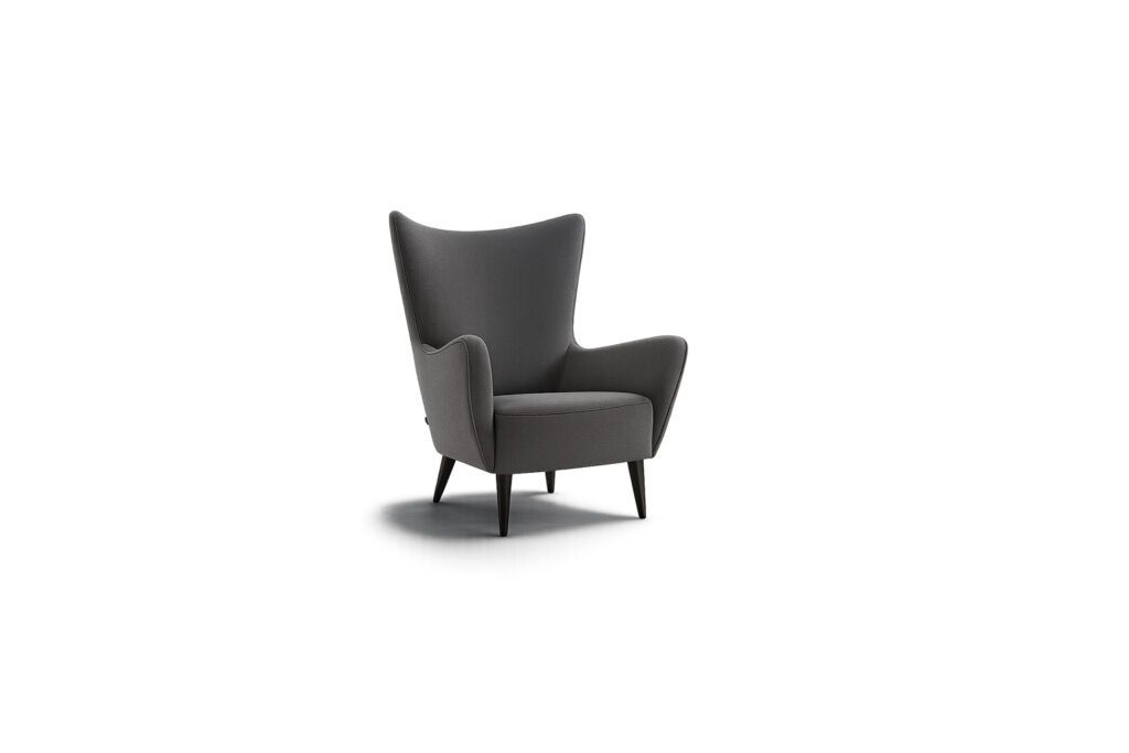 Arco Accent Chair premium fabric high-back chair – Taksh Homes