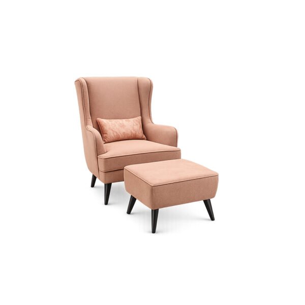 Solace Lounge Chair premium fabric high-back chair – Taksh Homes