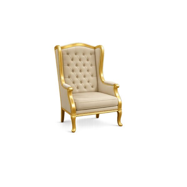 Aurelia Regal Wing Chair premium fabric high-back chair – Taksh Homes
