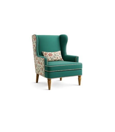 Noir Verde Wing Chair deep black high-back chair – Taksh Homes