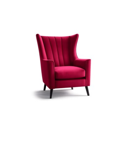 Elysian Plush Wing Chair plush velvet high-back chair – Taksh Homes