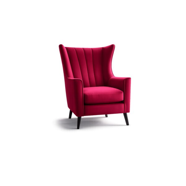 Elysian Plush Wing Chair plush velvet high-back chair – Taksh Homes