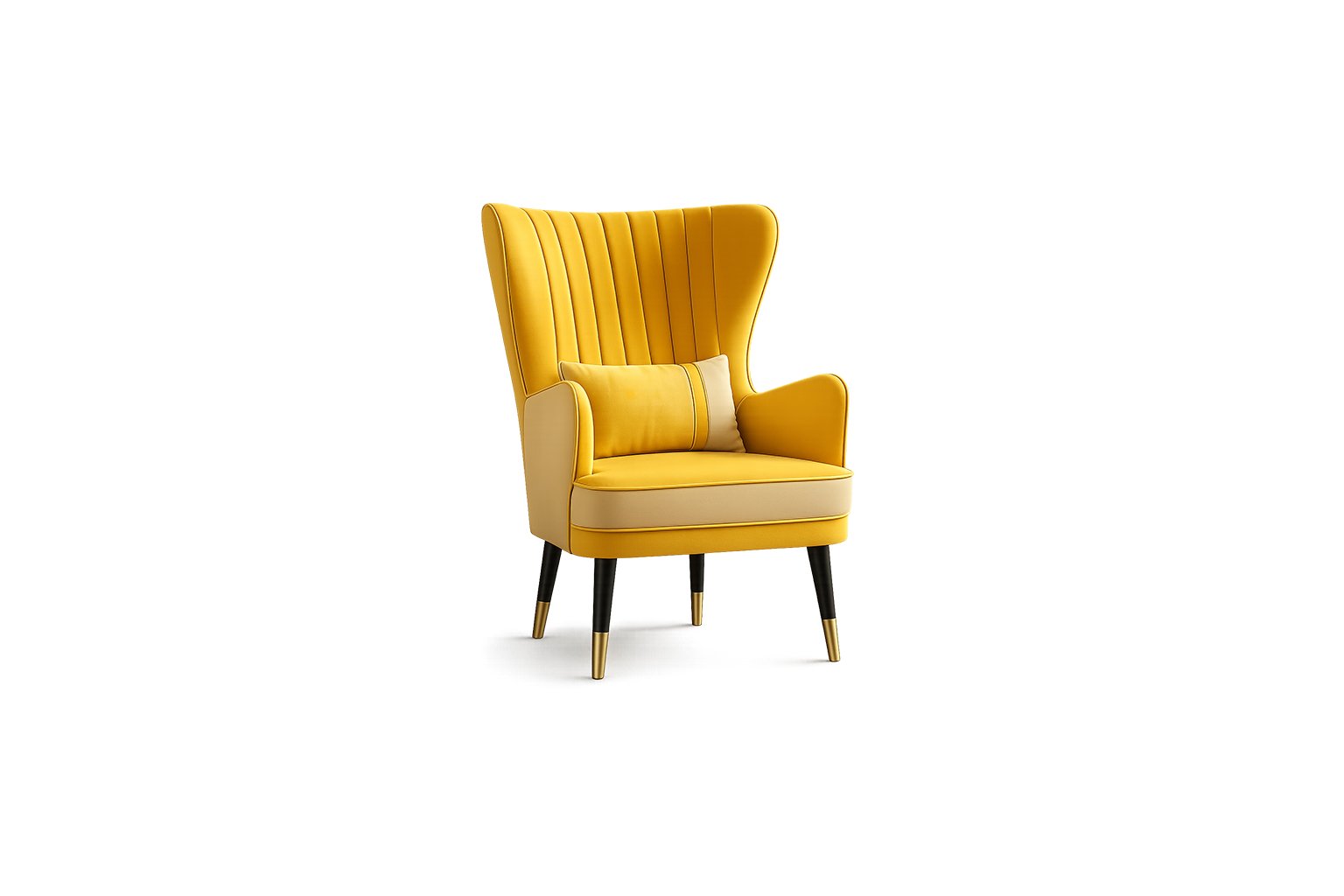 Sienna Luxe Wing Chair premium fabric high-back chair – Taksh Homes Sienna Luxe Wing Chair premium fabric high-back chair – Taksh Homes