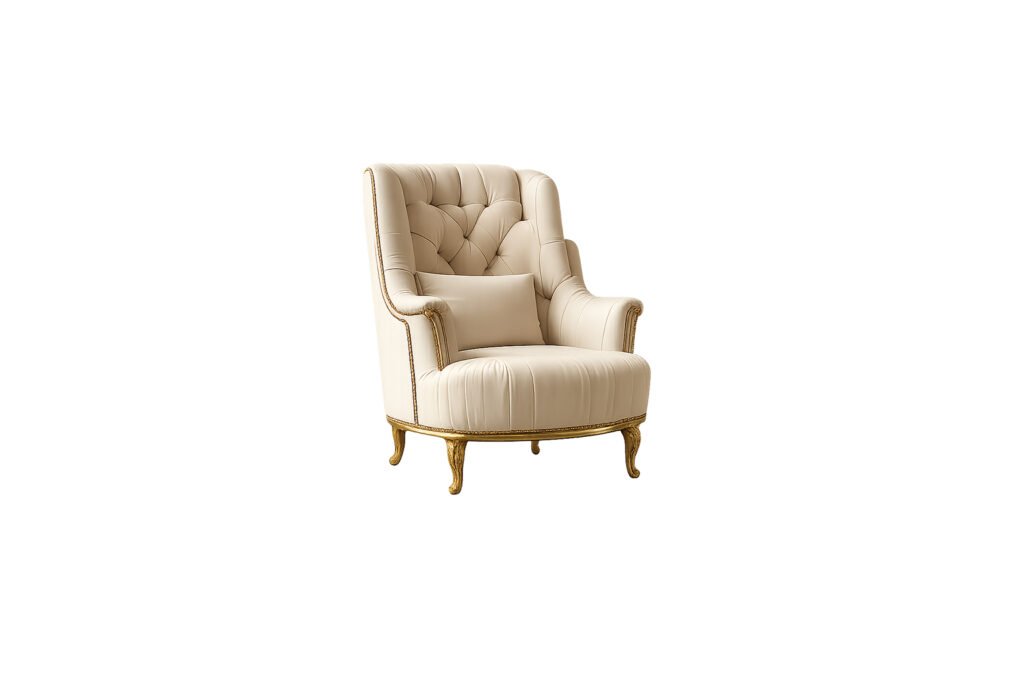 Arco Classic Wing Chair premium fabric high-back chair – Taksh Homes