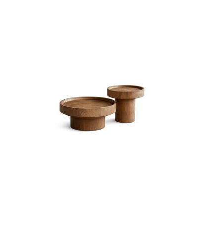 Walnut Duo Nest Tables walnut wood centre table – Taksh Homes
