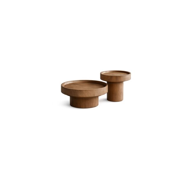 Walnut Duo Nest Tables walnut wood centre table – Taksh Homes