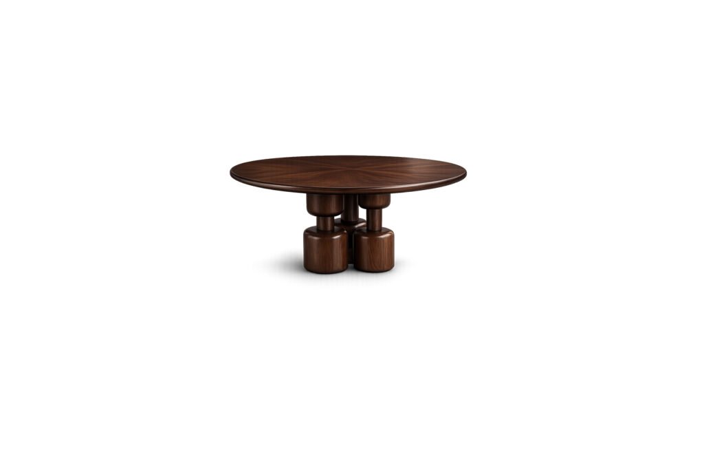 Axis Round Coffee Table premium fabric centre table – Taksh Homes