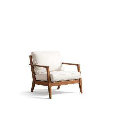 Linea Wood Lounge Chair natural wood chair – Taksh Homes