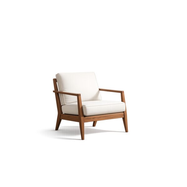 Linea Wood Lounge Chair natural wood chair – Taksh Homes